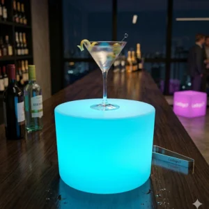 base cilíndrica led rgb — elegância em 360° para sua decoração