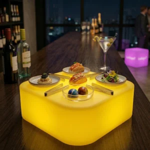 base quadrada led rgb — suporte com luz para destacar qualquer peça