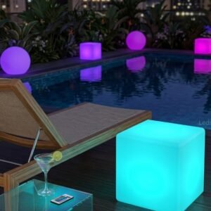 puff quadrado led rgb — design moderno com luz que encanta